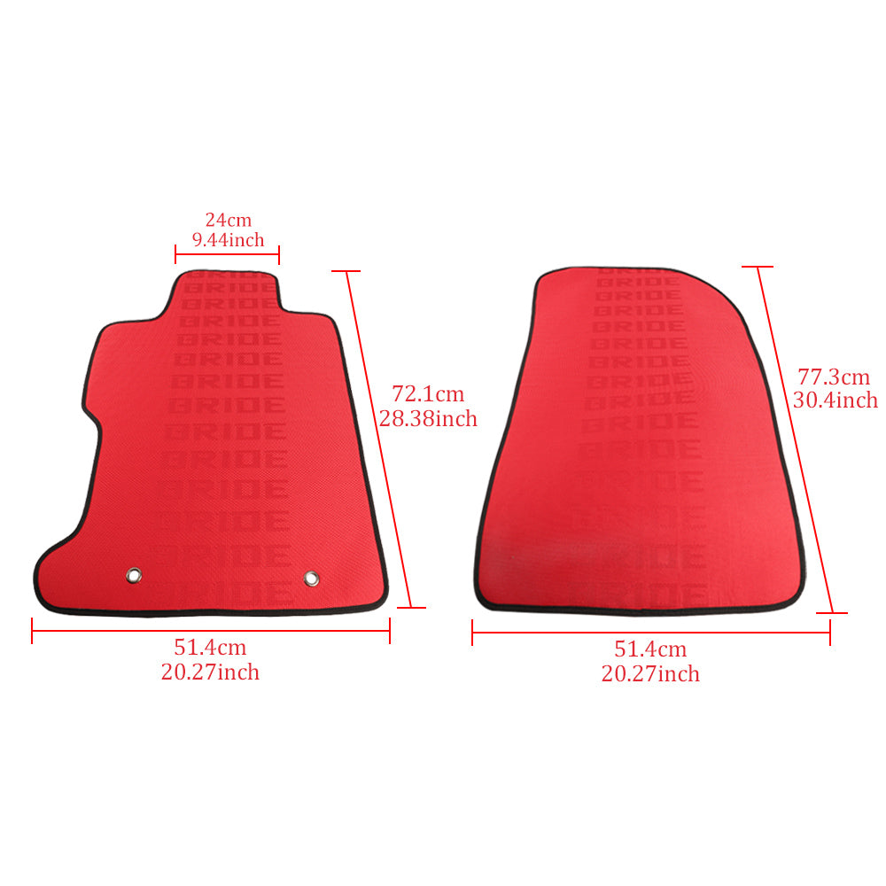 BRAND NEW 2006-2011 Honda Civic Bride Fabric Red Custom Fit Floor Mats Interior Carpets LHD