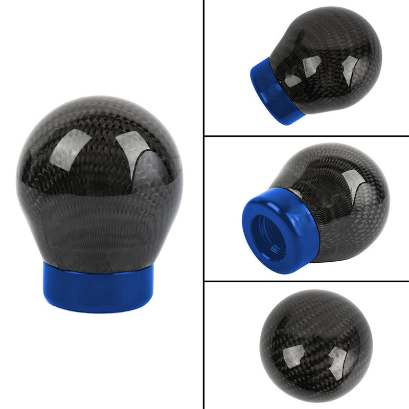 Brand New Universal Real Carbon Fiber Black Round Ball Manual Car Racing Gear Shift Knob Shifter M12 M10 M8