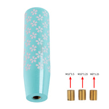 Load image into Gallery viewer, Brand New Universal 15CM Sakura Flowers Pearl Teal Long Stick Manual Car Gear Shift Knob Shifter M8 M10 M12