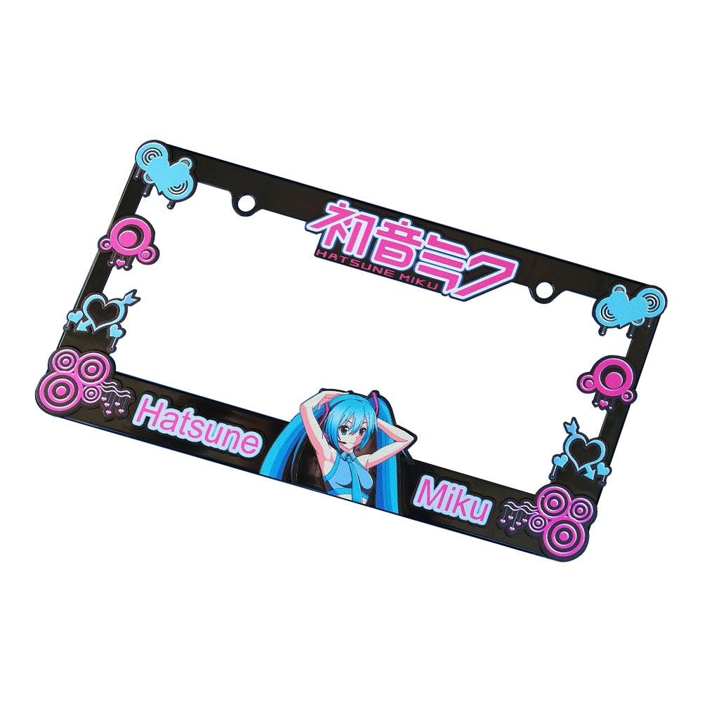 Brand New Universal 1PCS Anime Hatsune Miku ABS Plastic Black License Plate Frame