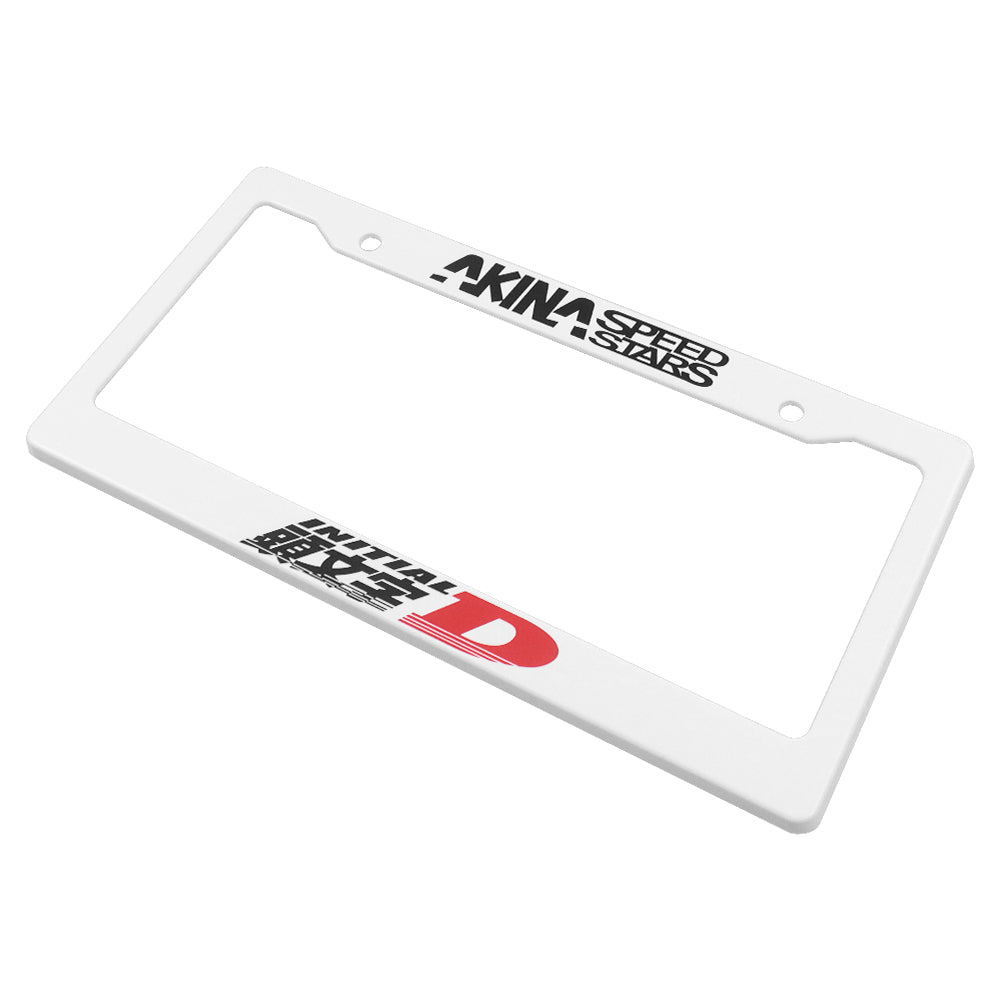 Brand New Universal 1PCS JDM INITIAL D AKINA SPEEDSTAR ABS Plastic White License Plate Frame