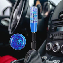 Load image into Gallery viewer, Brand New JDM Glitter Blue Rose Flowers Manuel Gear Stick Shift Knob M8 M10 M12 &amp; Black Shifter Extender Extension