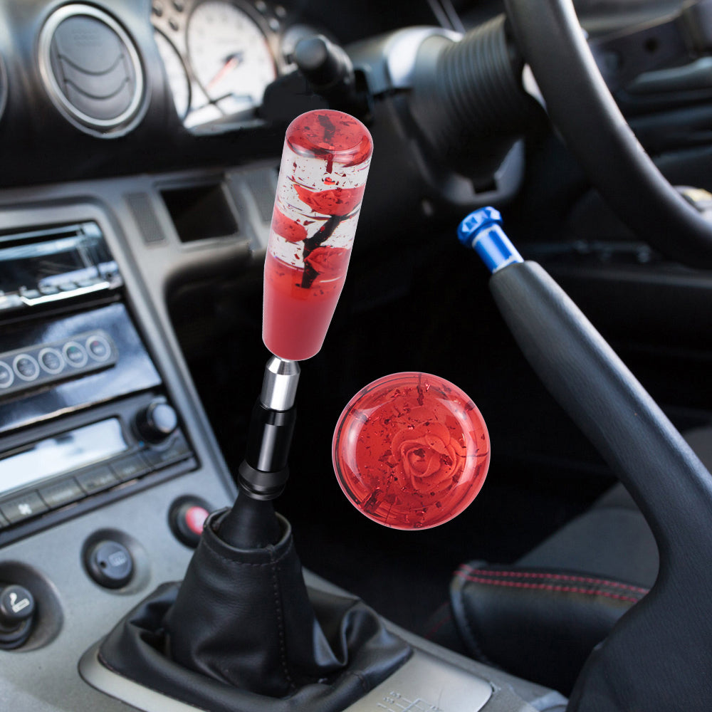 Brand New Glitter Red Rose Flower Stick Shift Knob Automatic Gear Shifter