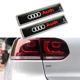 BRAND NEW 2PCS AUDI BLACK LUXURY AUTO CAR BODY FENDER METAL EMBLEM BADGE STICKER DECAL