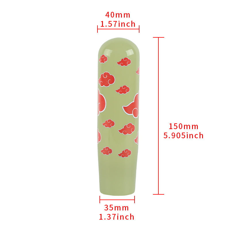 Brand New 15CM NARUTO AKATSUKI CLOUD Universal Glow In the Dark Green Manual Long Stick Shift Knob M8 M10 M12 Adapter