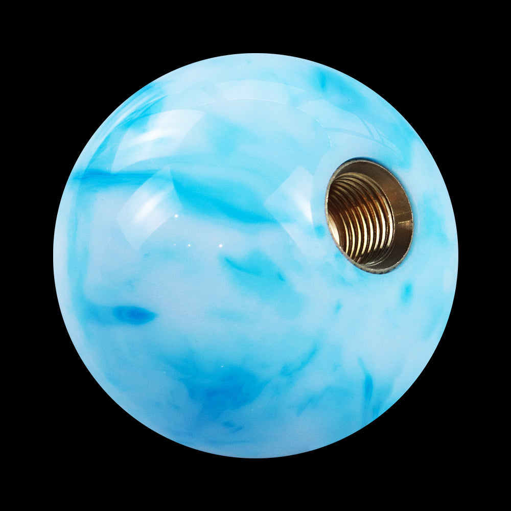 Brand New Universal Mix Pearl White/Blue Round Ball Shift Knob Car Gear MT Manual Shifter M8 M10 M12