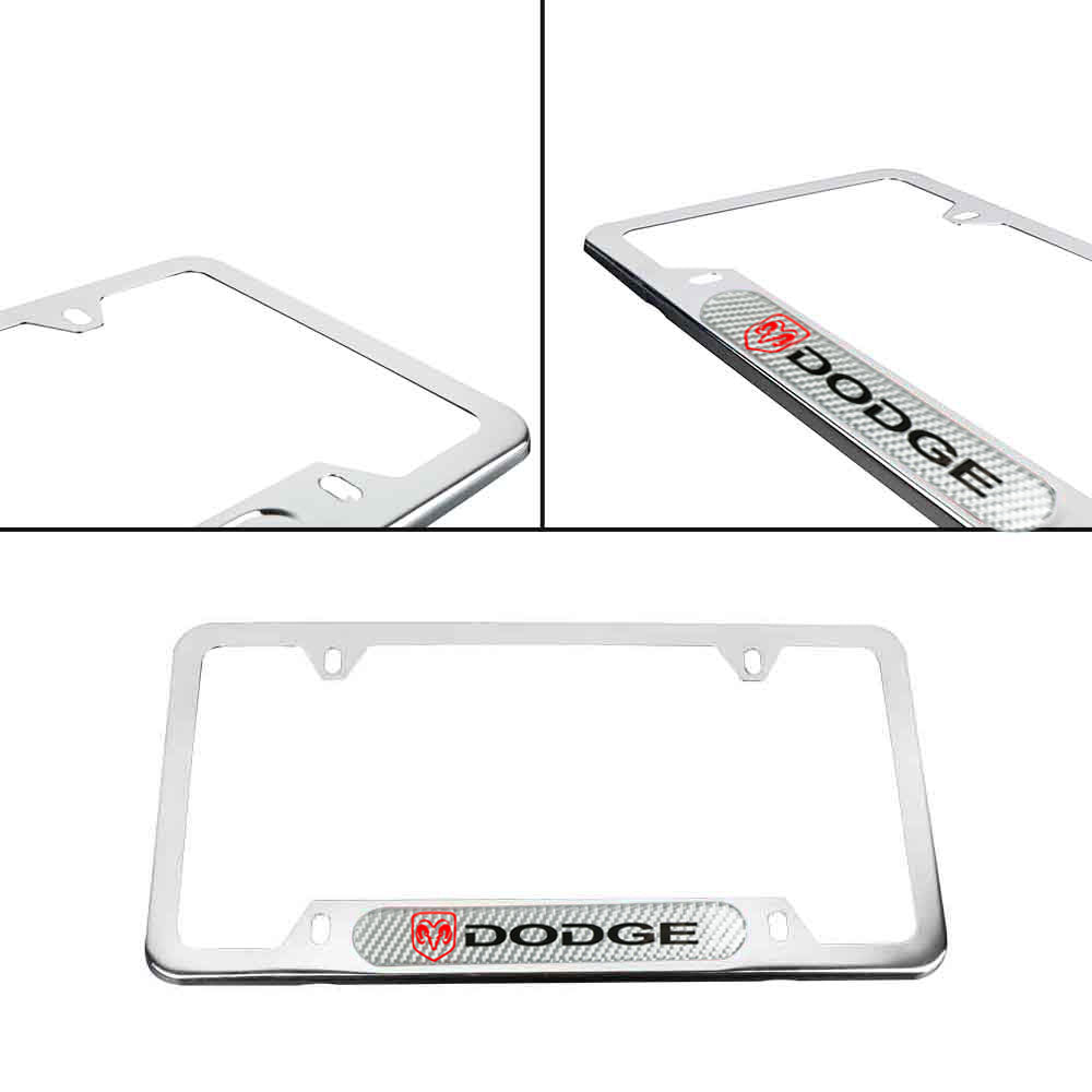 Brand New Universal 1PCS DODGE Chrome Metal License Plate Frame