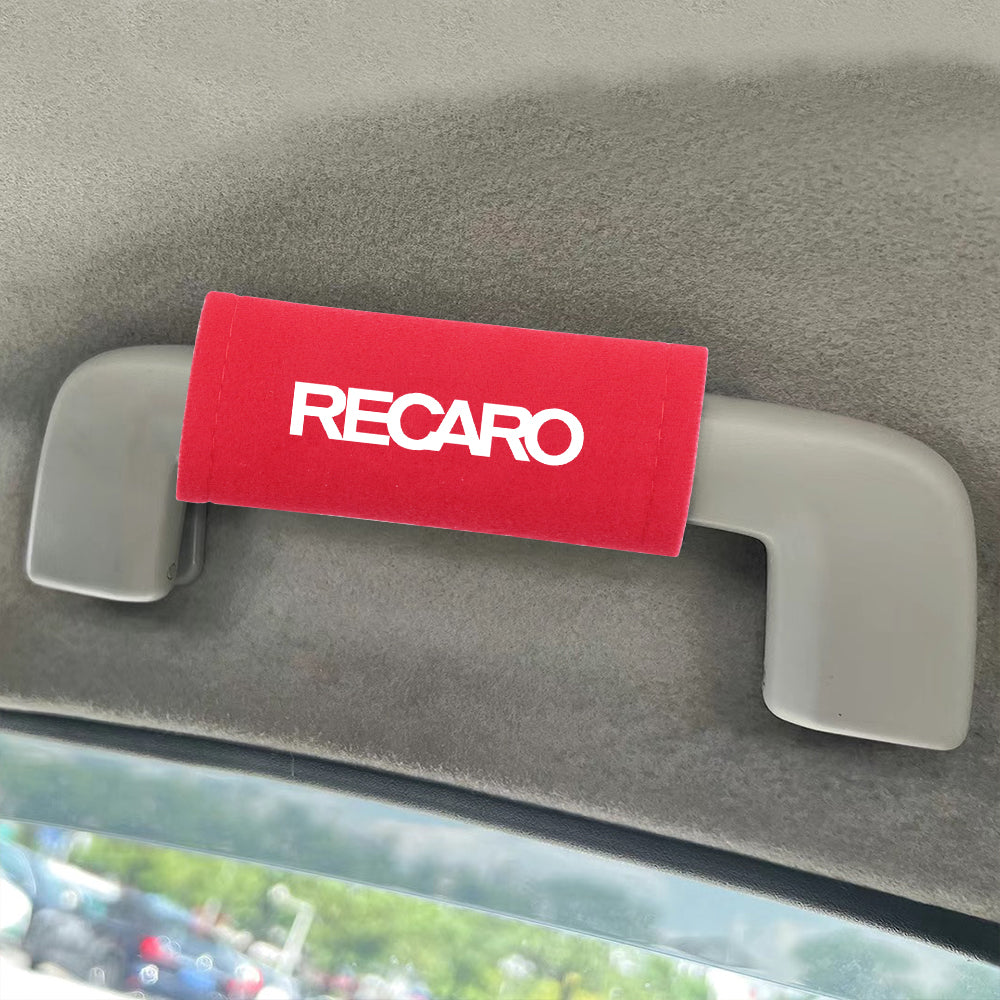 BRAND NEW UNIVERSAL JDM Recaro Red Suede Roof Safety Handle Ceiling Handrail Cover Pull Handle Racing