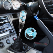 Load image into Gallery viewer, Brand New Universal JDM Crystal Rose Flowers Teal Automatic Car Gear Shift Knob Shifter