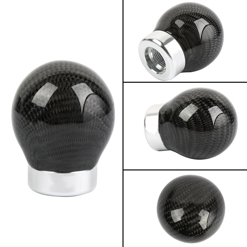 Brand New Universal Real Carbon Fiber Black Round Ball Manual Car Racing Gear Shift Knob Shifter M12 M10 M8