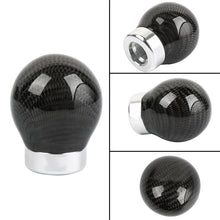 Load image into Gallery viewer, Brand New Universal Real Carbon Fiber Black Round Ball Manual Car Racing Gear Shift Knob Shifter M12 M10 M8