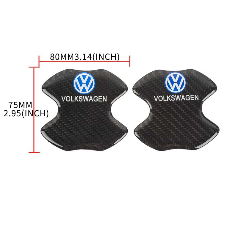 BRAND NEW UNIVERSAL 2PCS VOLKSWAGEN REAL CARBON FIBER ANTI-SCRATCH DOOR HANDLE PROTECTOR