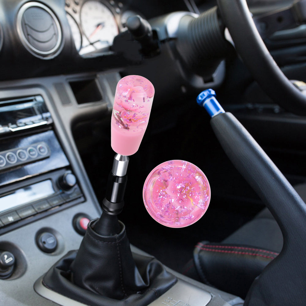 Brand New Glitter Pink Rose Flower Stick Shift Knob Automatic Gear Shifter