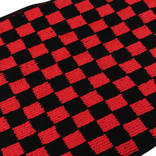 Load image into Gallery viewer, Brand New 4PCS UNIVERSAL CHECKERED Red Racing Fabric Car Floor Mats Interior Carpets