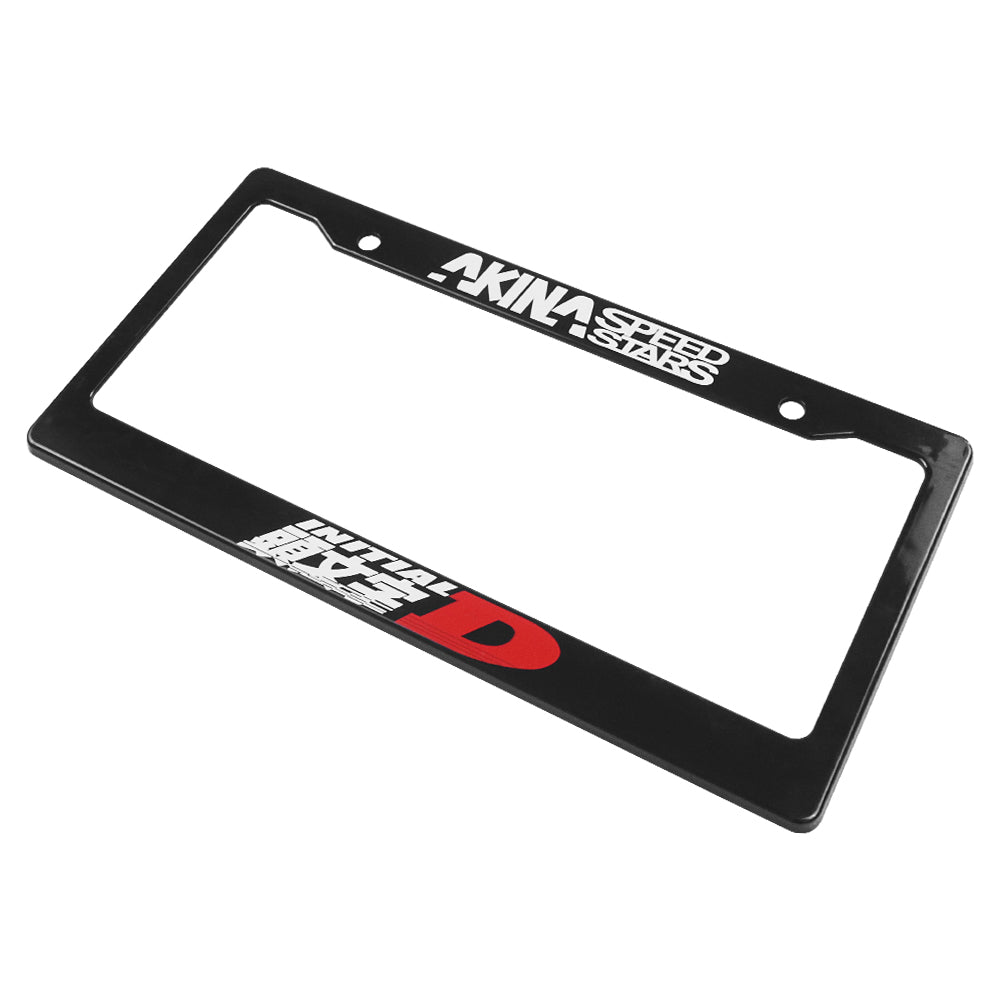 Brand New Universal 1PCS JDM INITIAL D AKINA SPEEDSTAR ABS Plastic Black License Plate Frame