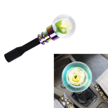 Load image into Gallery viewer, Brand New Universal Acrylic Clear Crystal Yellow Rose Flower Ball Manuel Gear Stick Shift Knob M8 M10 M12 &amp; Black Shifter Extender Extension