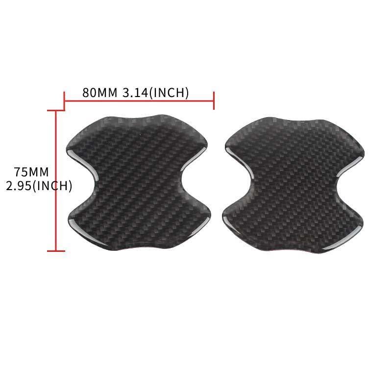 BRAND NEW UNIVERSAL 2PCS REAL CARBON FIBER ANTI-SCRATCH DOOR HANDLE PROTECTOR