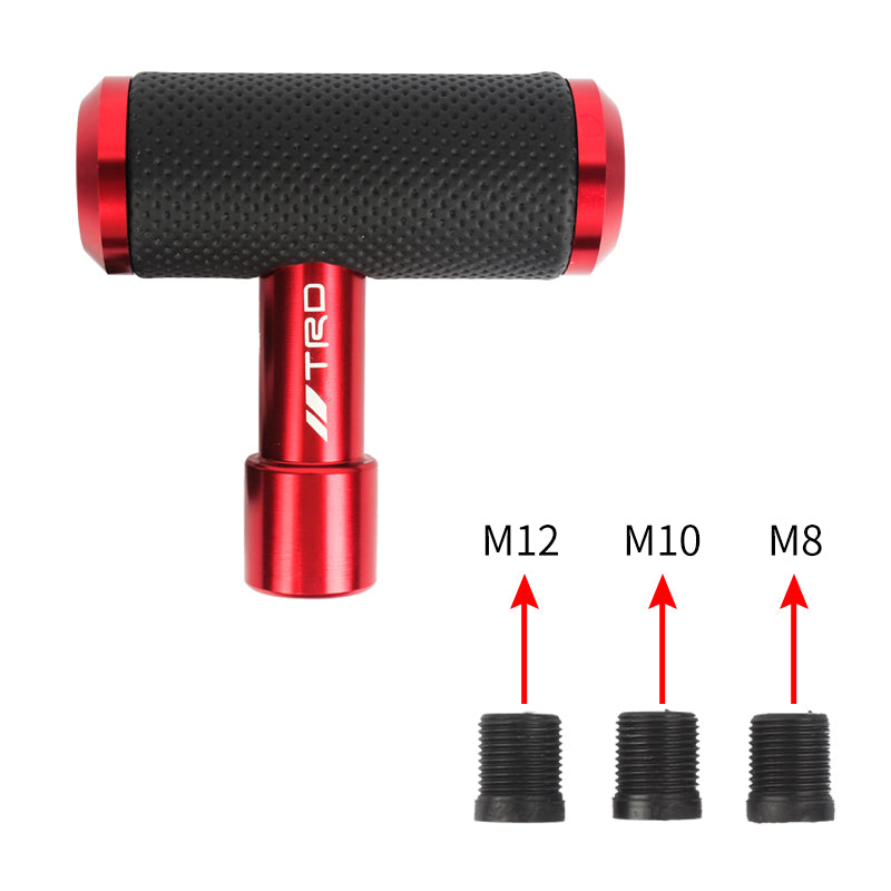 Brand New Universal TRD RED Aircraft Joystick Aluminum Leather Car Gear Shift Knob Shifter Lever Head M8 M10 M12