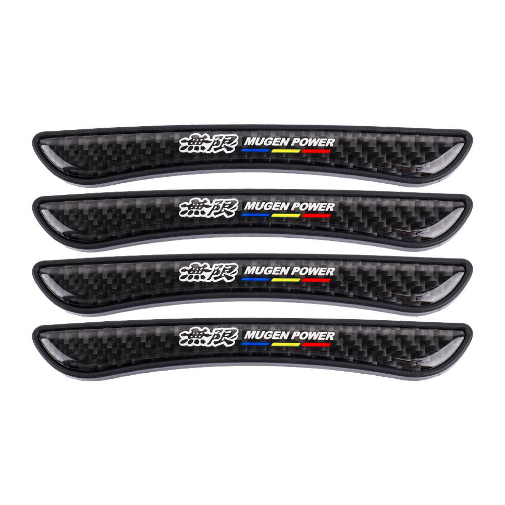 Brand New 4PCS MUGEN Real Carbon Fiber Anti Scratch Badge Car Door Handle Cover Trim