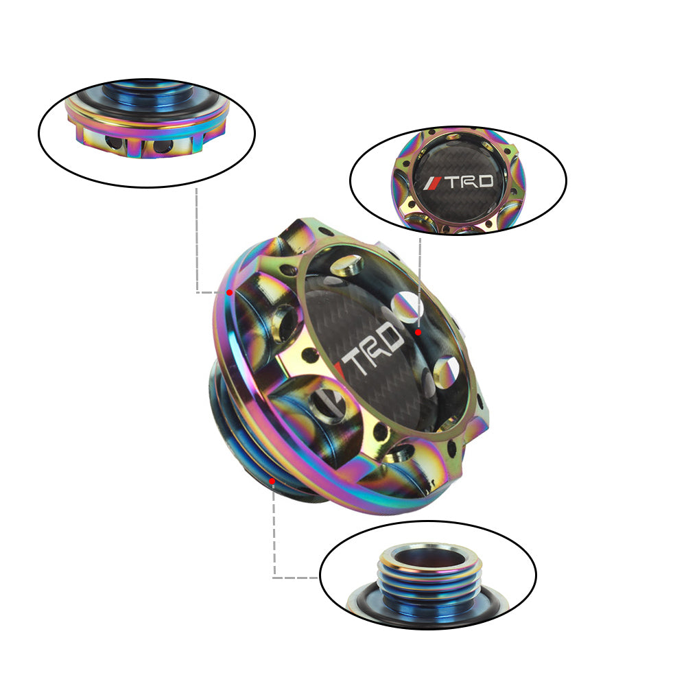 Brand New Toyota TRD Real Carbon Fiber Sticker ALUMNIUM Neo Chrome Billet Engine Oil FILLER Cap