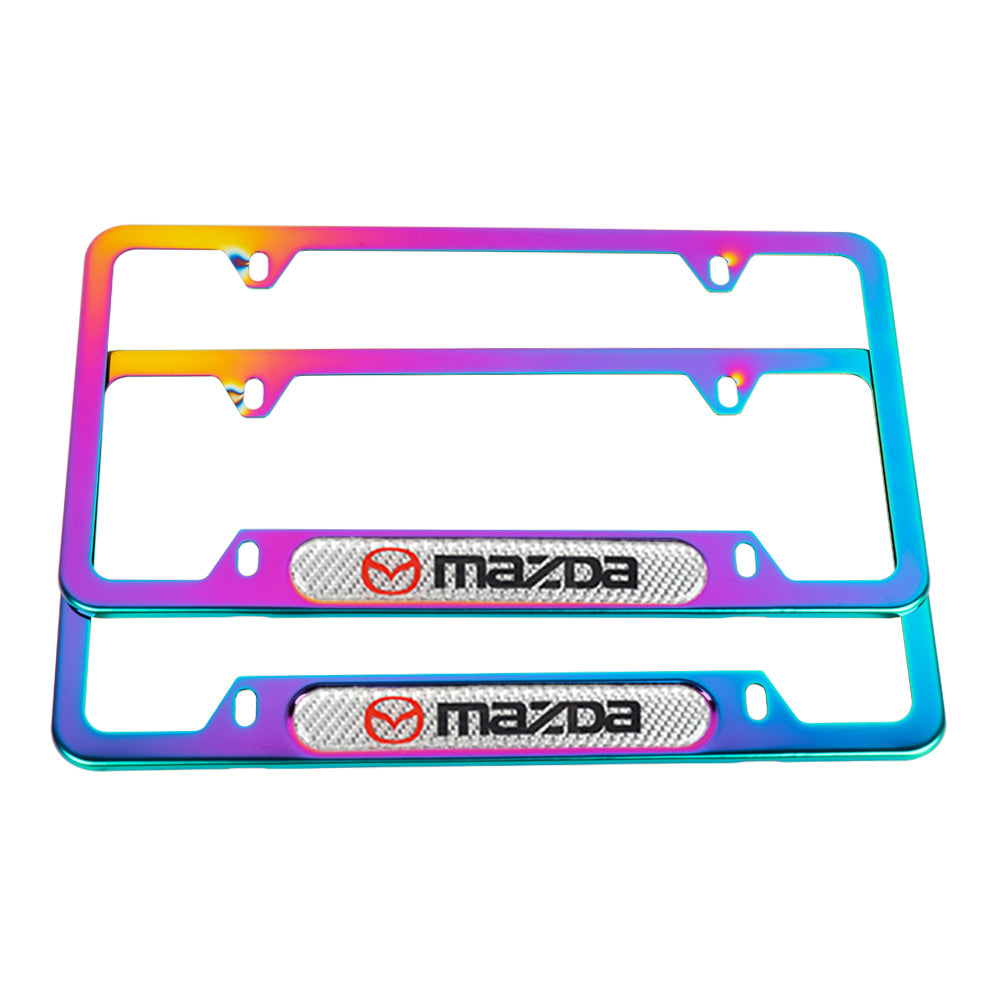 Brand New Universal 2PCS Mazda Neo Chrome Metal License Plate Frame