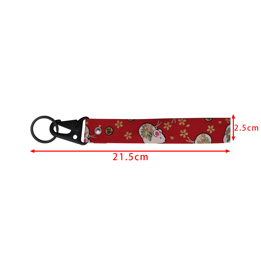 BRAND NEW JDM Sakura Mouse Racing Keychain Metal key Ring Hook Strap Lanyard Universal