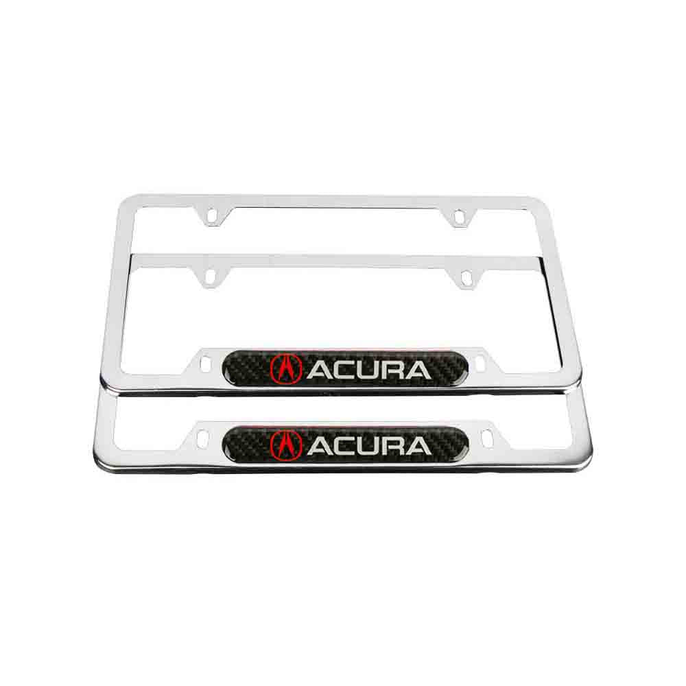 Brand New Universal 2PCS ACURA Chrome Metal License Plate Frame