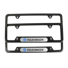 Load image into Gallery viewer, Brand New Universal 2PCS Volkswagen Carbon Fiber Look Metal License Plate Frame