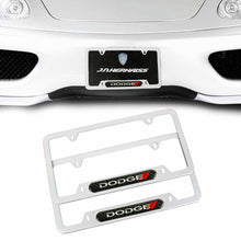 Load image into Gallery viewer, Brand New Universal 2PCS Dodge Silver Metal License Plate Frame