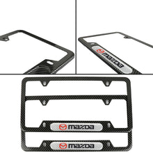 Load image into Gallery viewer, Brand New Universal 2PCS Mazda Carbon Fiber Look Metal License Plate Frame