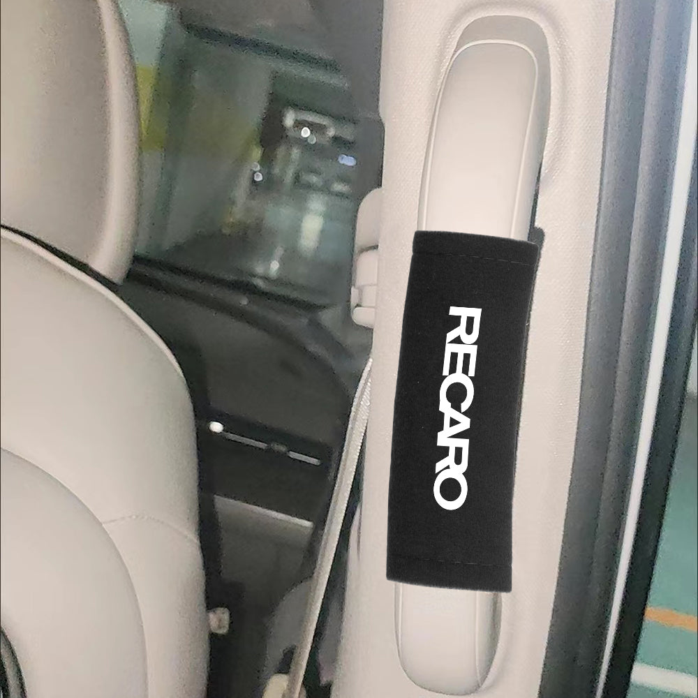 BRAND NEW UNIVERSAL JDM Recaro Black Suede Roof Safety Handle Ceiling Handrail Cover Pull Handle Racing