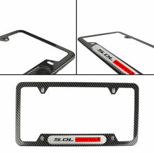 Load image into Gallery viewer, Brand New Universal 1PCS 5.0L COYOTE V8 Carbon Fiber Look Metal License Plate Frame