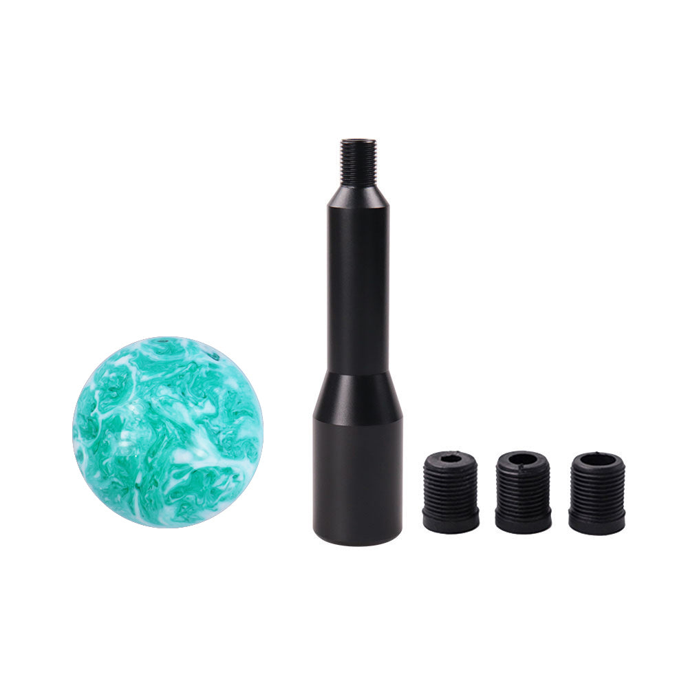 Brand New Mix Pearl White/Teal Round Ball Shift Knob Manuel Gear Stick M8 M10 M12 & Black Shifter Extender Extension