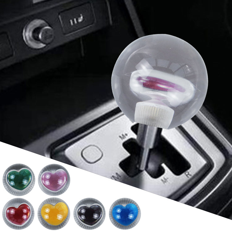 Brand New Universal Round Ball Heart Purple Crystal Clear Manual Gear Shift Knob Shifter M8 M10 M12