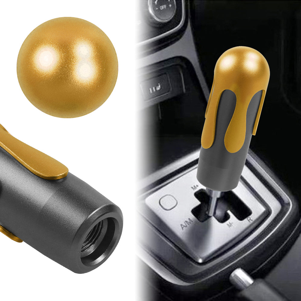 Brand New Universal Ice Cream Aluminum Black Gold Manual Car Gear Shift Knob Stick Shifter M8 M10 M12