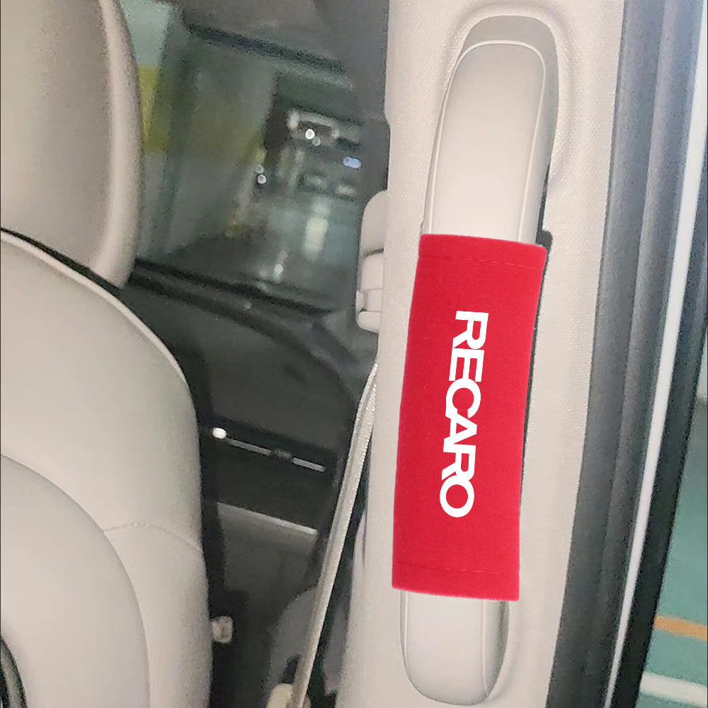 BRAND NEW UNIVERSAL JDM Recaro Red Suede Roof Safety Handle Ceiling Handrail Cover Pull Handle Racing