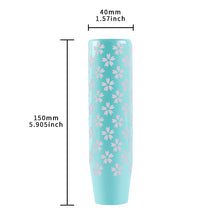 Load image into Gallery viewer, Brand New Universal 15CM Sakura Flowers Pearl Teal Long Stick Manual Car Gear Shift Knob Shifter M8 M10 M12