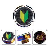 Brand New Jdm Beginner Leaf Burnt Blue Engine Oil Cap With Real Carbon Fiber JDM Sticker Emblem For Honda / Acura