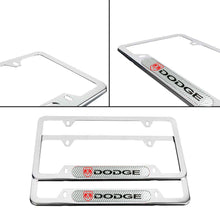 Load image into Gallery viewer, Brand New Universal 2PCS DODGE Chrome Metal License Plate Frame