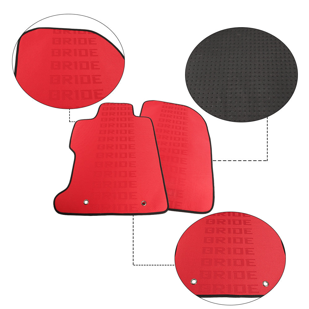 BRAND NEW 2006-2011 Honda Civic Bride Fabric Red Custom Fit Floor Mats Interior Carpets LHD