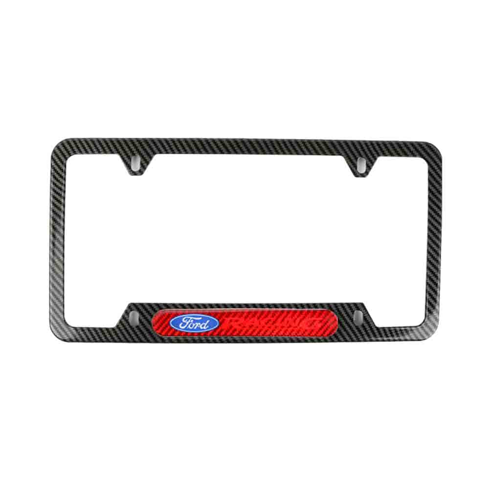 Brand New Universal 1PCS Ford Racing Carbon Fiber Look Metal License Plate Frame