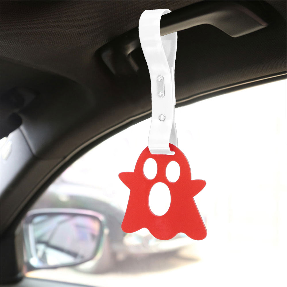 Brand New Ghost Shaped Red JDM TSURIKAWA Ring Subway Train Bus Handle White Strap Charm Drift