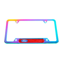 Load image into Gallery viewer, Brand New Universal 2PCS Ford Racing Neo Chrome Metal License Plate Frame