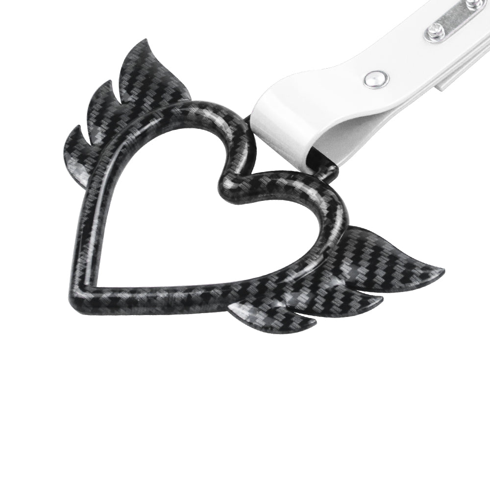 Brand New Angel Wing Heart Carbon Fiber JDM TSURIKAWA Ring Subway Train Bus Handle White Strap Charm Drift