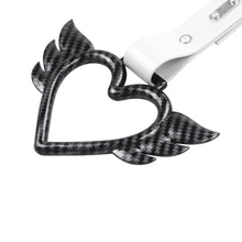 Load image into Gallery viewer, Brand New Angel Wing Heart Carbon Fiber JDM TSURIKAWA Ring Subway Train Bus Handle White Strap Charm Drift