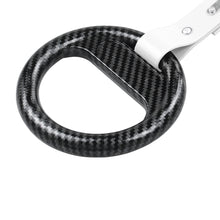 Load image into Gallery viewer, Brand New Universal Carbon Fiber Round White Strap JDM TSURIKAWA Ring Subway Train Bus Handle Strap Charm Drift