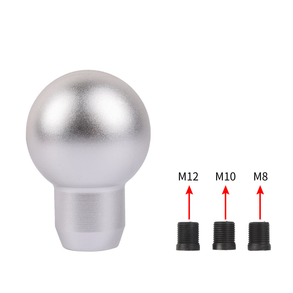 BRAND NEW UNIVERSAL MOMO Racing Universal Silver Aluminum Round Shift Knob Lever Knob M8 M10 M12