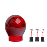 Brand New Universal Real Carbon Fiber Red Round Ball Manual Car Racing Gear Shift Knob Shifter M12 M10 M8