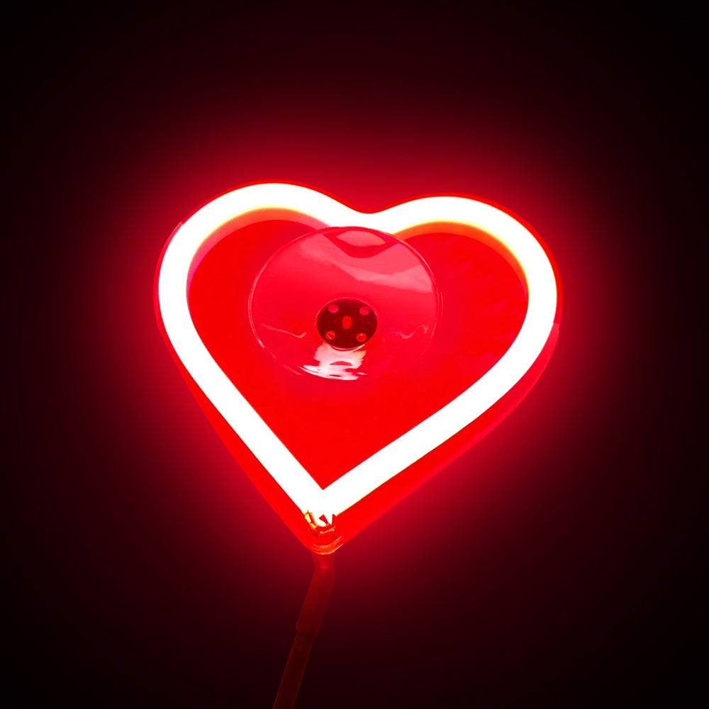 BRAND NEW UNIVERSAL LOVE HEART RED LED Neon Flash Light Car Window Glow Electric Remote Control Lamp