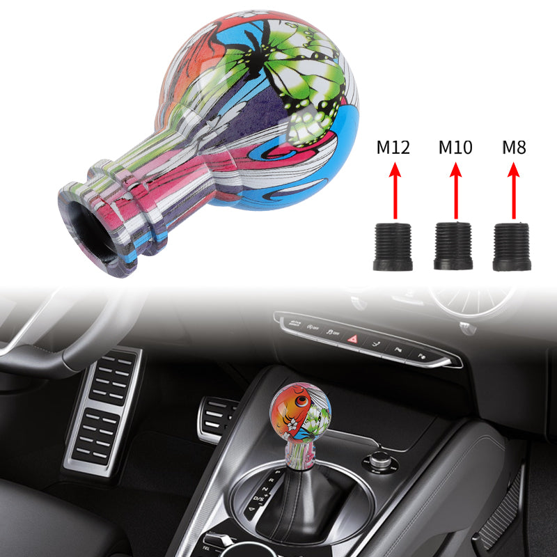 Brand New JDM Stickerbomb V4 Design Universal Round Ball Car Racing Shift Knob Manual Gear Shift Knob Shifter M12 M10 M8